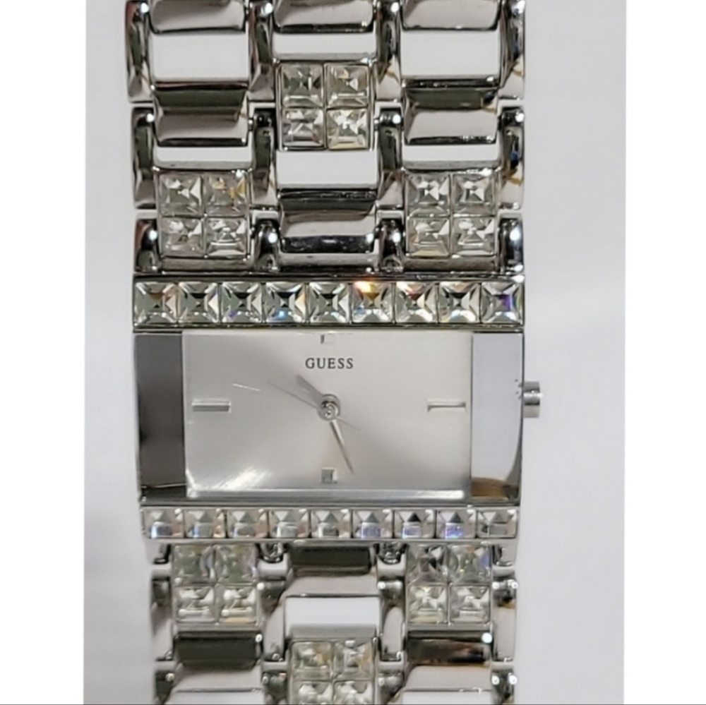 Guess Chain Link Rhinestone Watch